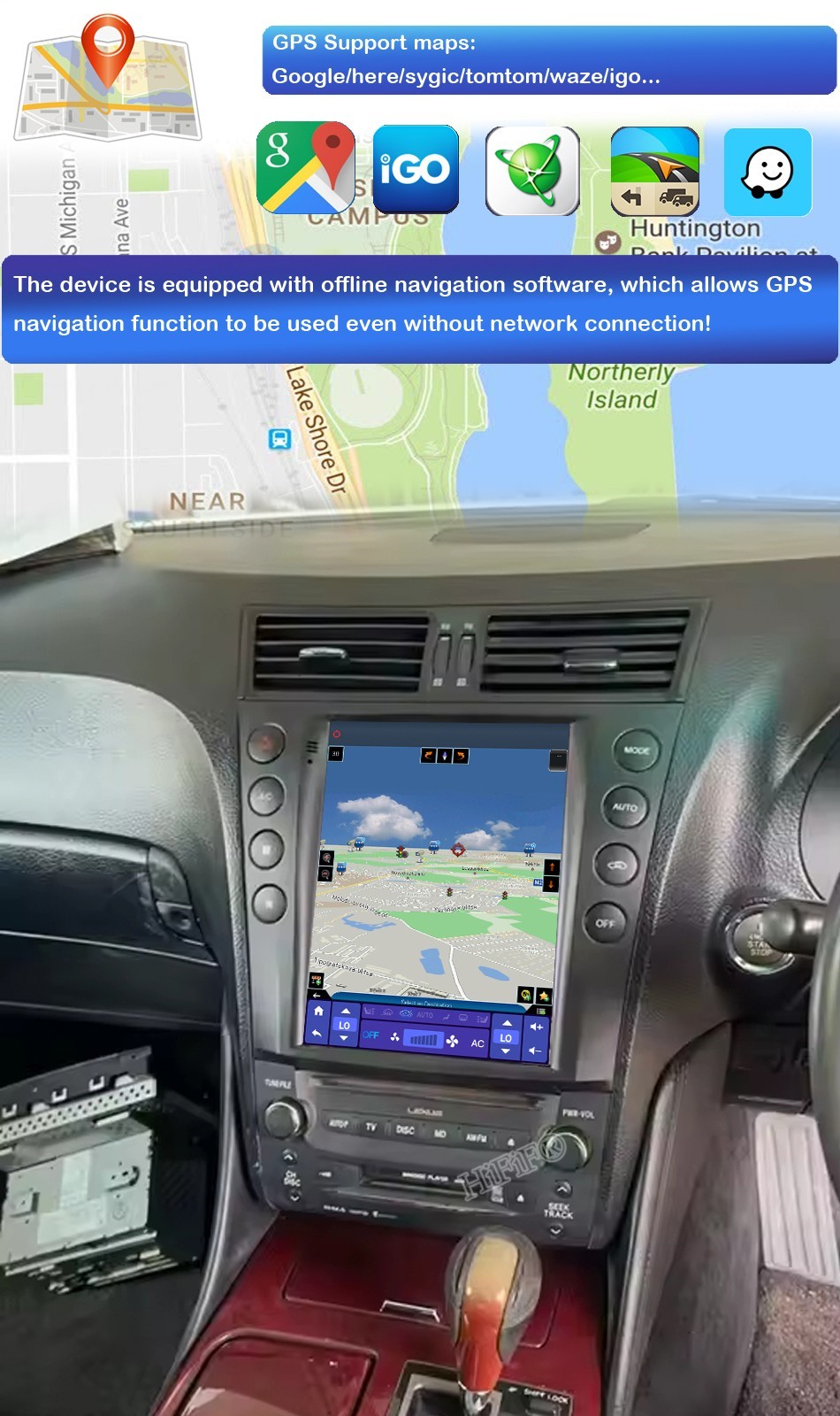10.4″Car GPS Navigation Radio Stereo For Lexus GS300 GS330 GS400 GS450 2G+32G