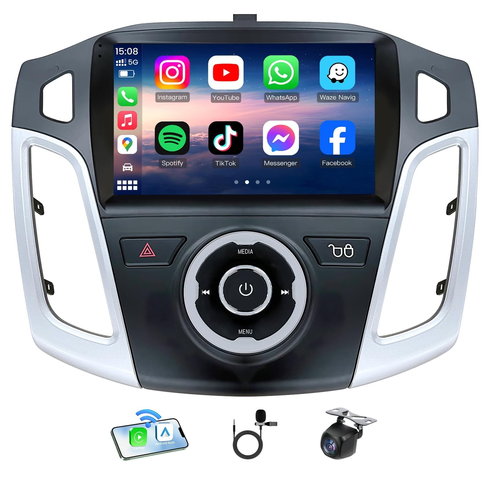 Radio For 2012-2018 Ford Focus Carplay Back Camera GPS Navigation FM RDS