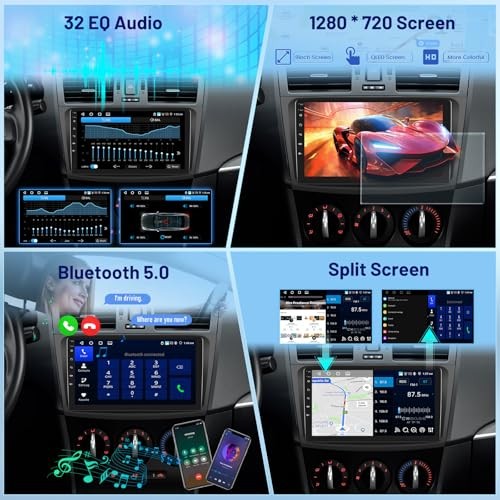 4+64 Car Radio for Mazda 3 2009-2013, 9 Inch 1280×720 4+64G
