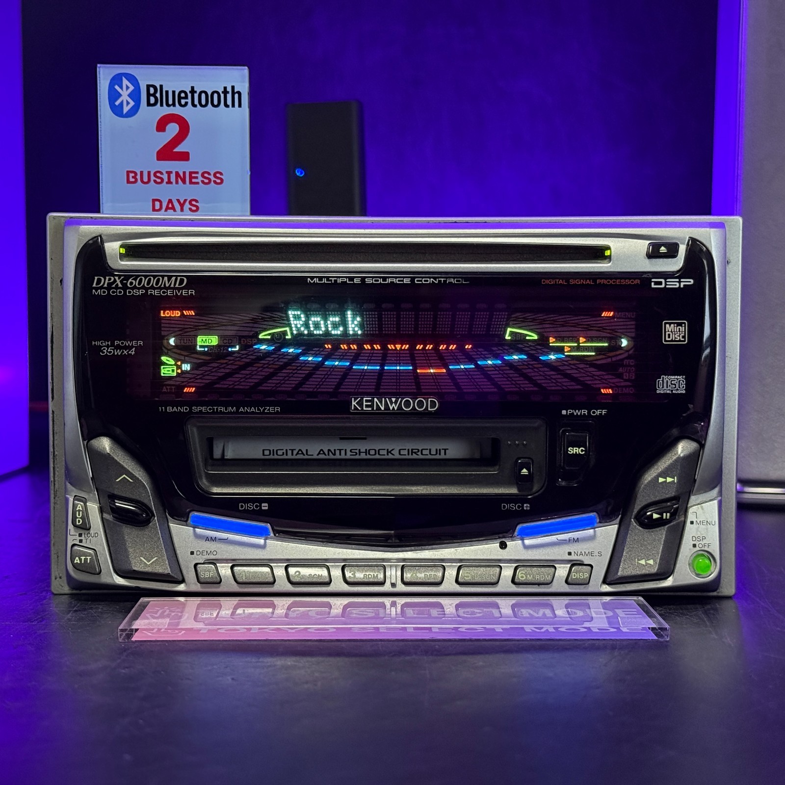 Kenwood DPX-6000MD 2DIN CD MD Car Audio Added Bluetooth JDM DSP Tested In Stock