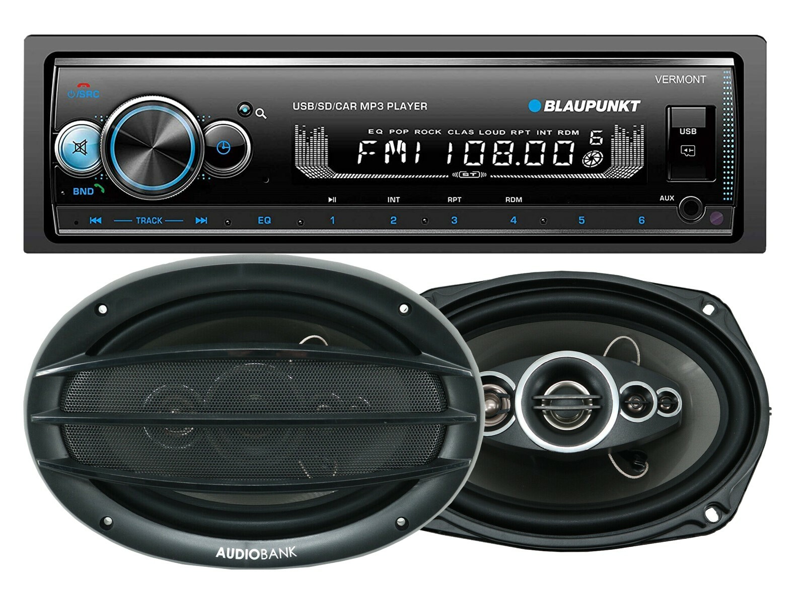 Blaupunkt VERMONT 72 Bluetooth Receiver + 2x Audiobank AB-690 6×9″ Speakers