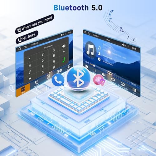 7” Single Din Car Stereo with Wireless Carplay Android Auto, Single Din