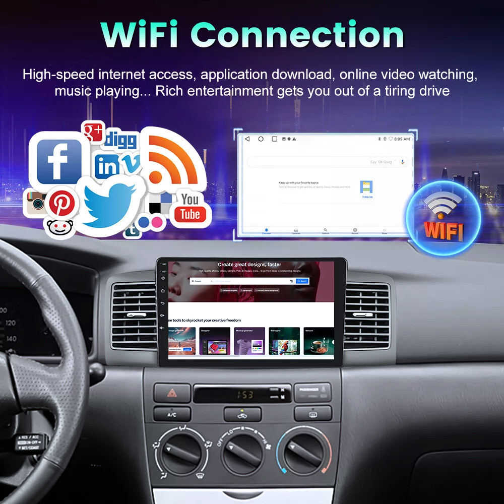 64G For Toyota Corolla 2003-2008 Android Auto Car Stereo Radio carplay 1280*800