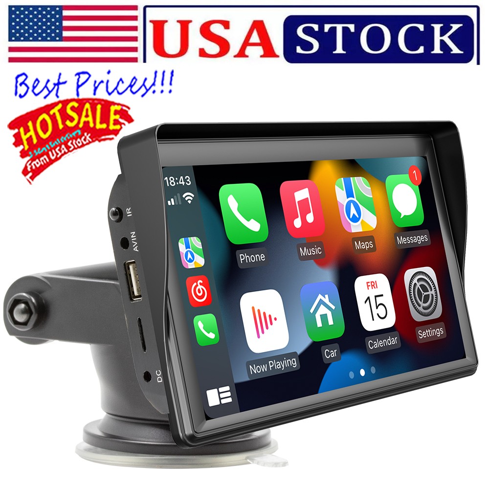 7 Inch Portable WIFI Wireless Carplay Android Auto Car Radio MP5 Player Type-C