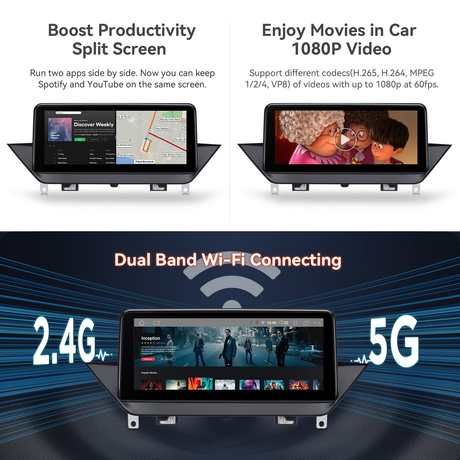 For BMW X1 E84 CarPlay Android14 Car Stereo Radio Wifi Navigation GPS 64G 10.25″