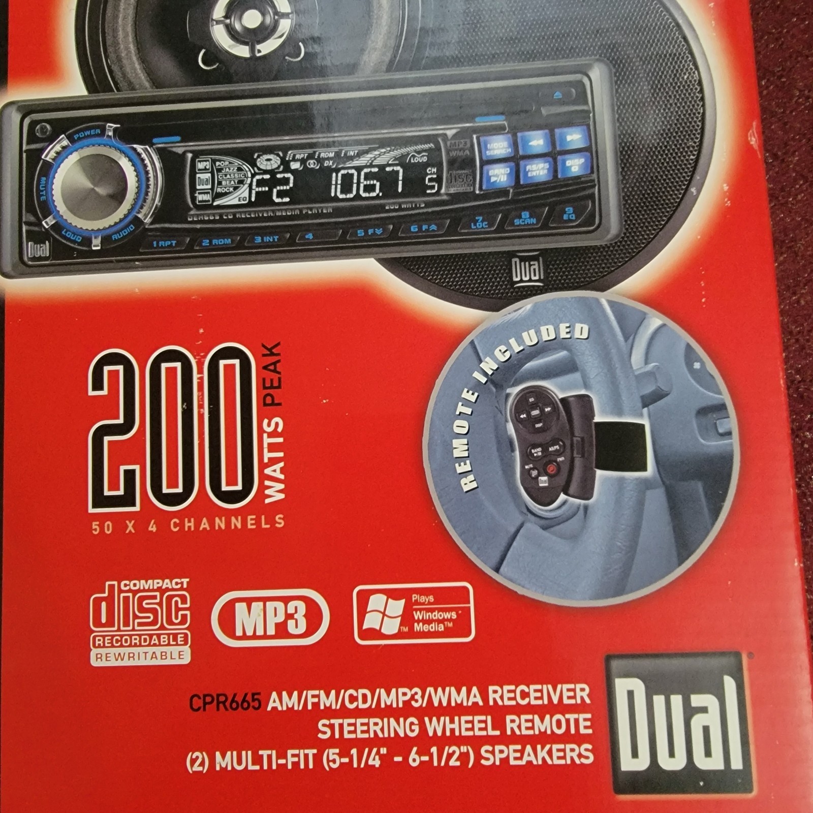 Car/ Truck Radio System AM/FM/CD/MP3/WMA Receiver/ Steering Wheel Remote-New