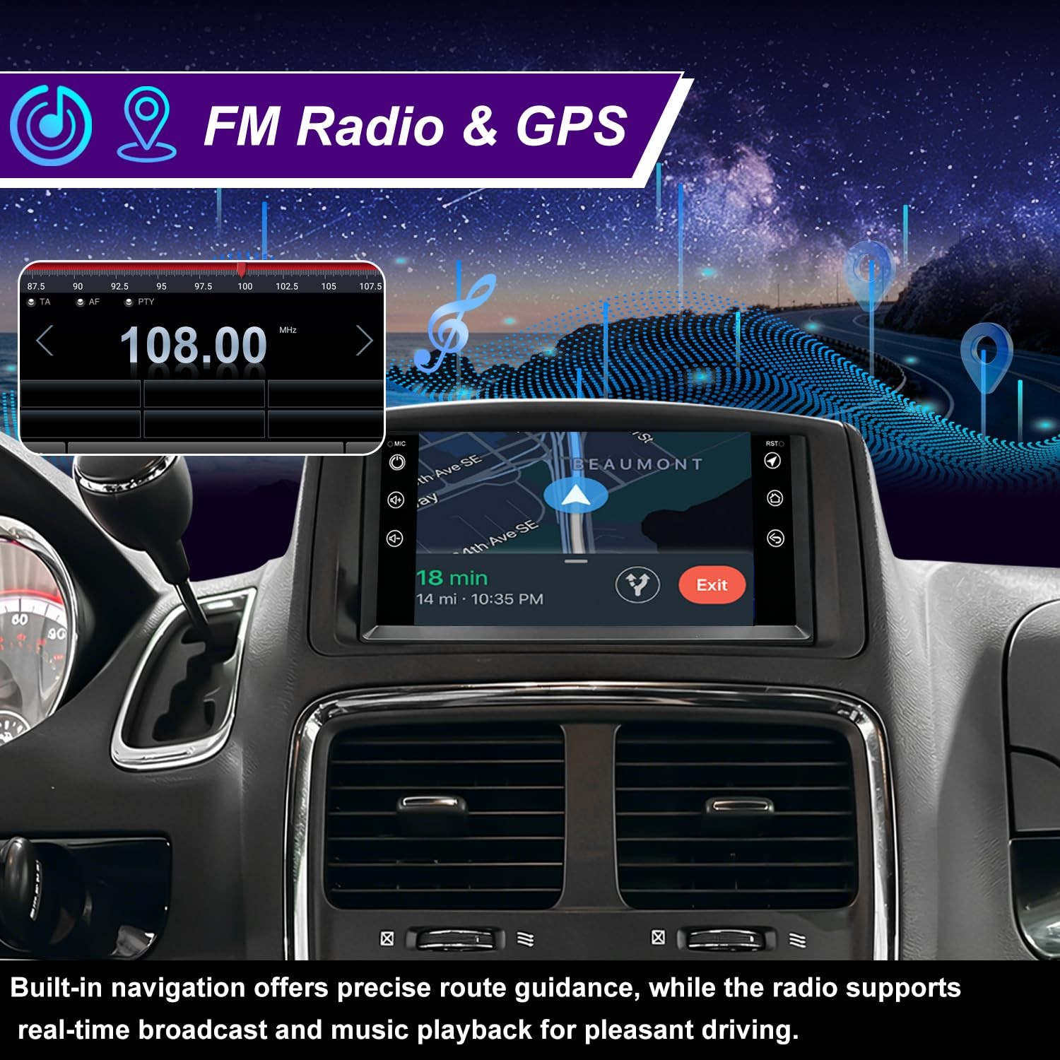 5G WiFi Upgrade Car Radio Touch Screen for Dodge & Jeep 2007-2020, GPS