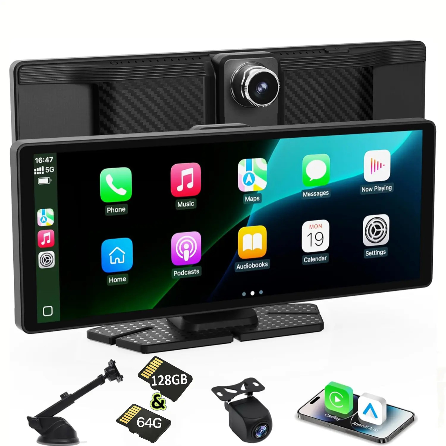 2026 New 10.26 Inch 4K Ultra HD Portable Car Stereo with Wireless Carplay Screen