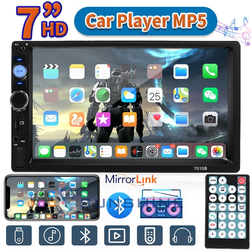 7″ IOS/Android GPS Estereo De Pantalla Para Coche Carro MP5 Radio USB Mirrorlink