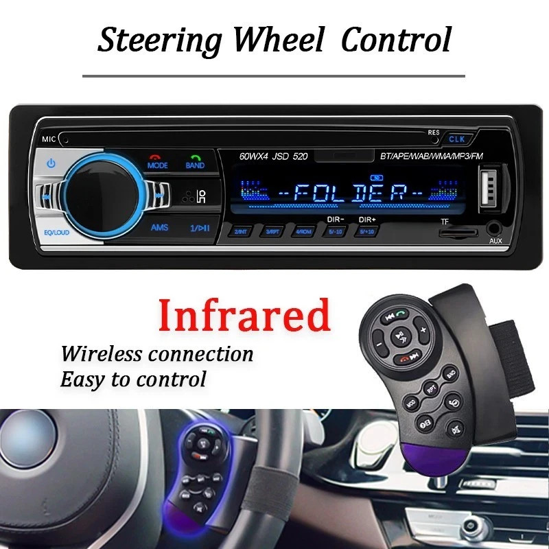 Bluetooth Car Stereo Audio In-Dash FM Aux Input Receiver SD USB MP3 Radio Player