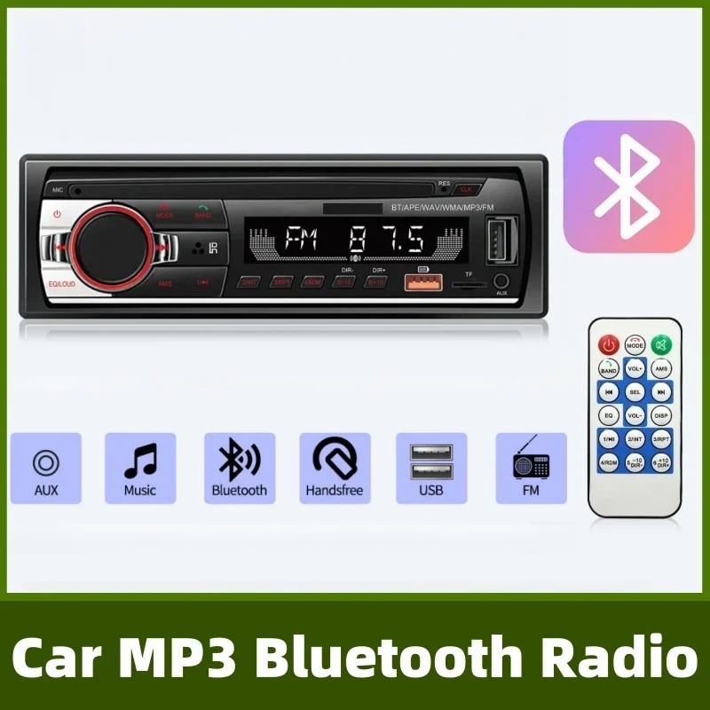 1 DIN 2.17 inch Car Stereo Radio Touch Screen Bluetooth FM MP3 Player TF USB AUX