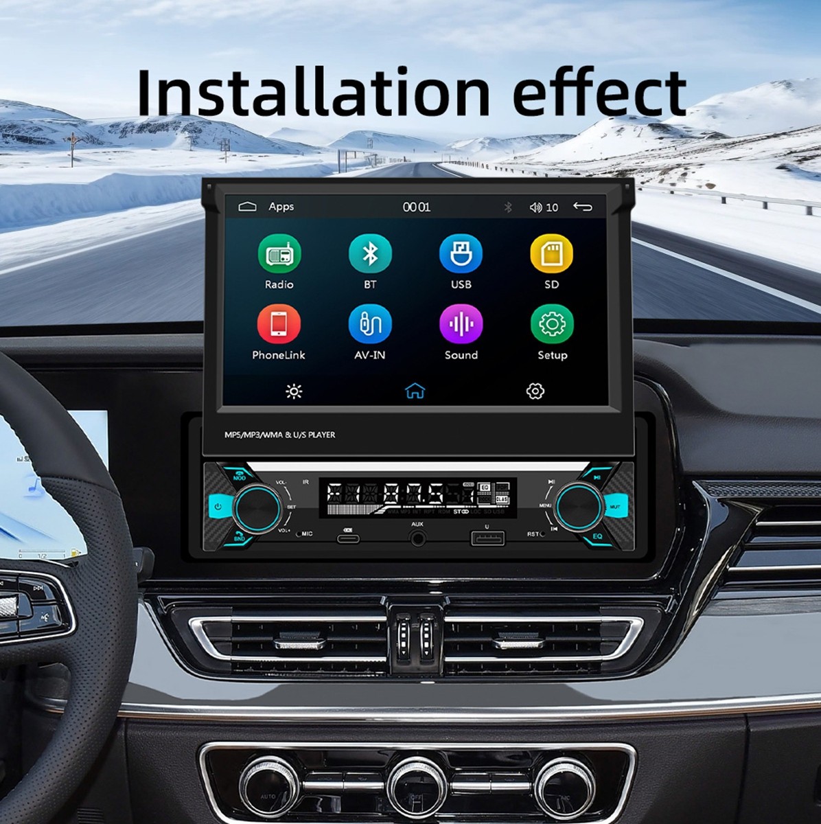 7″ Radio Estereo De Pantalla Para Coche Carro USB WiFi Tactil Single Din BT MP5