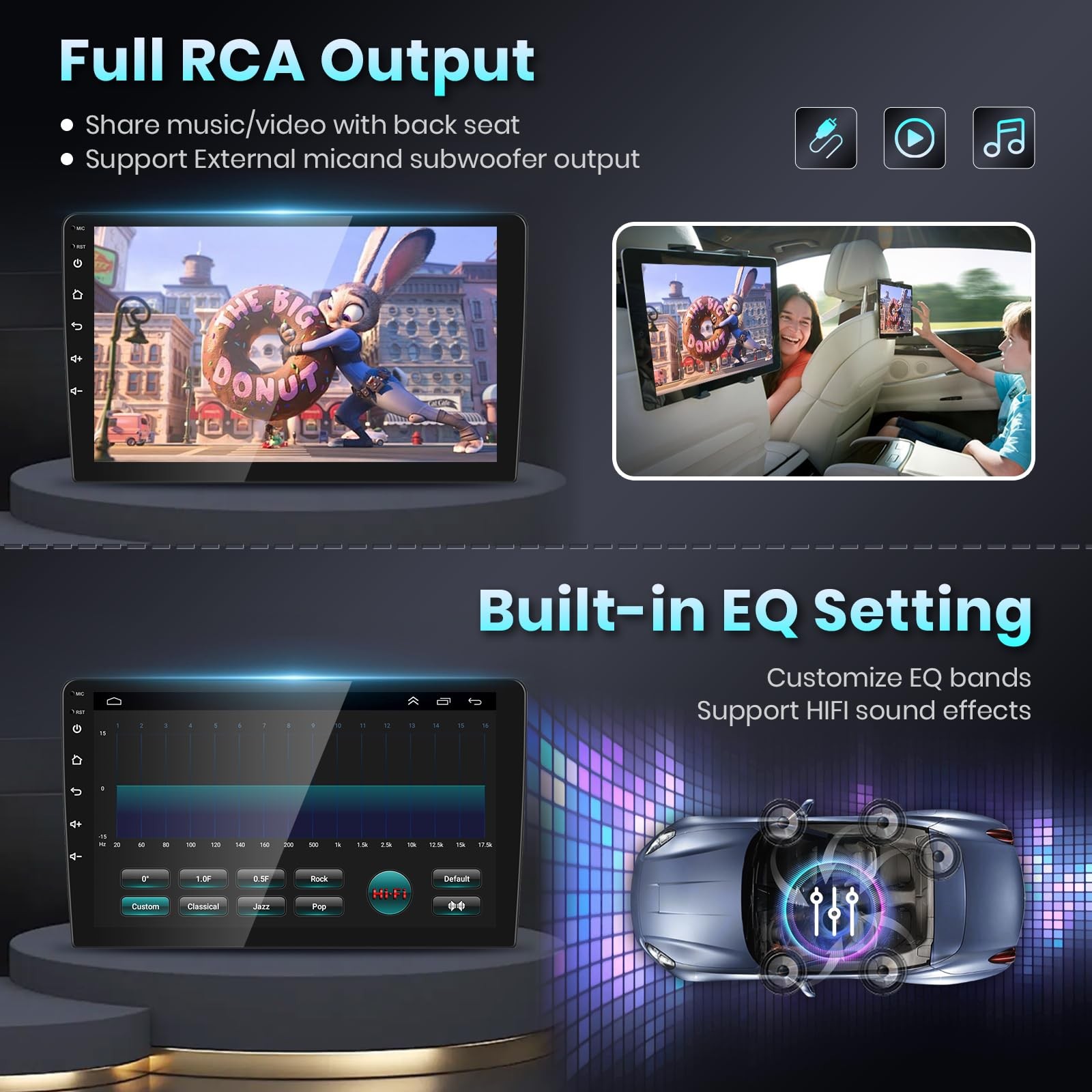 Podofo 2G64G Radio For Honda Crv 2007-2011 Adroid 13 Car Stereo Wireless