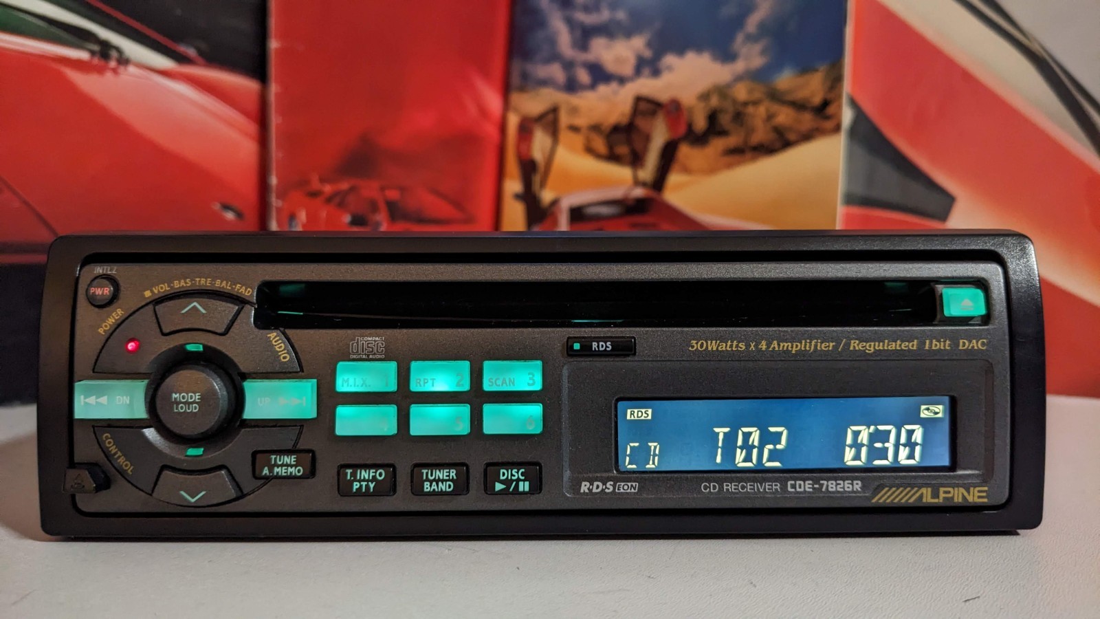 Alpine CDE-7826R FM/AM Car CD Receiver RDS Radio 4 X WATT 1 Bit DAC