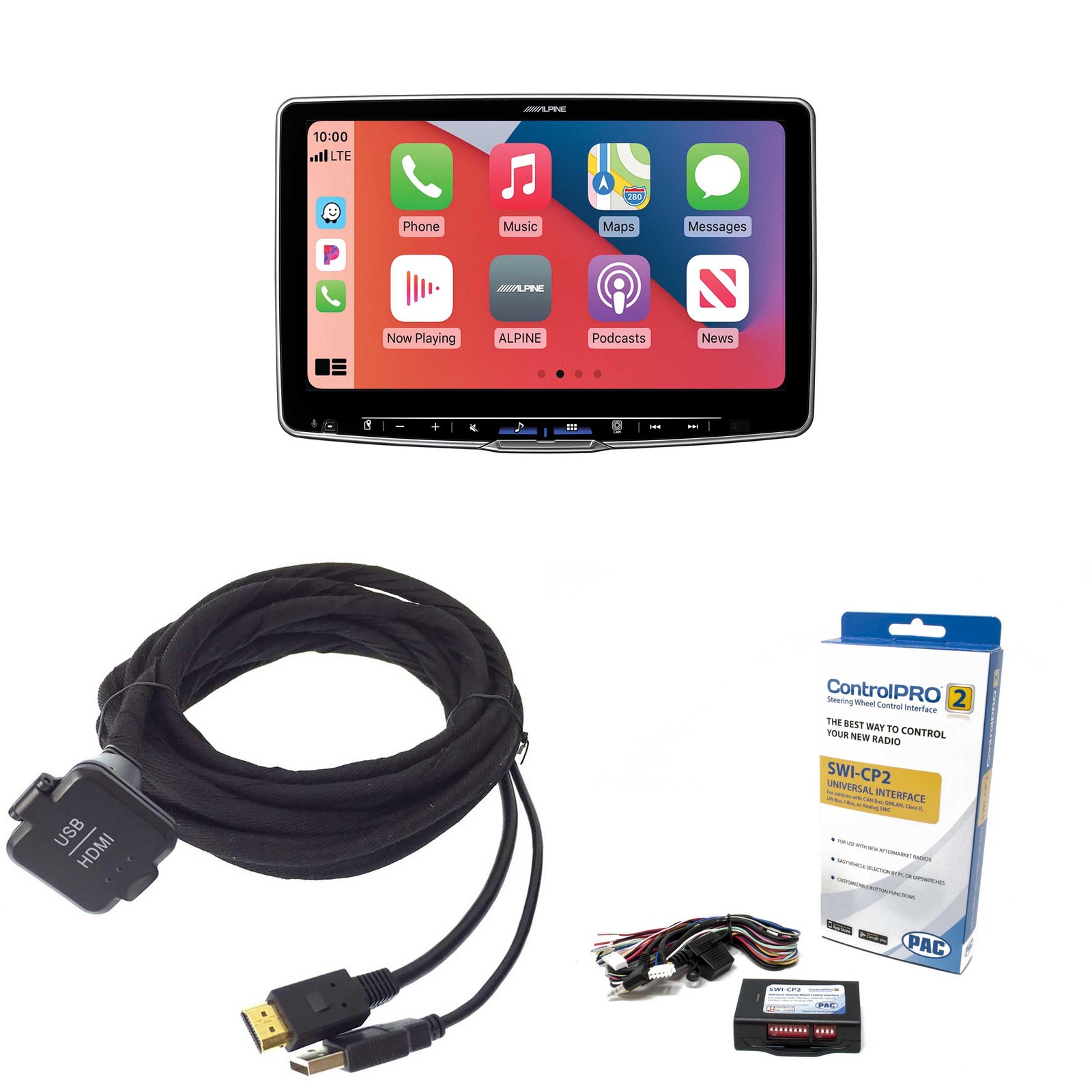 Alpine Halo11 iLX-F511, KCU-315UH USB / HDMI Extension Cable with SWI-CP2 Ste…