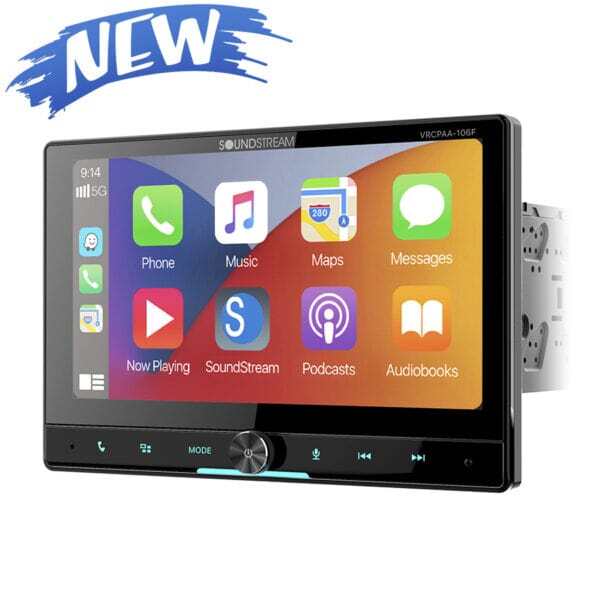 Soundstream 10.6″ 2 DIN DVD Player Apple Carplay Android Auto Stereo VRCPAA-106F