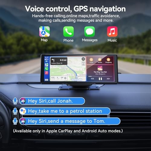 Portable Carplay Screen for Car, 10.26″ Wireless Carplay Car Stereo & 10.26inch