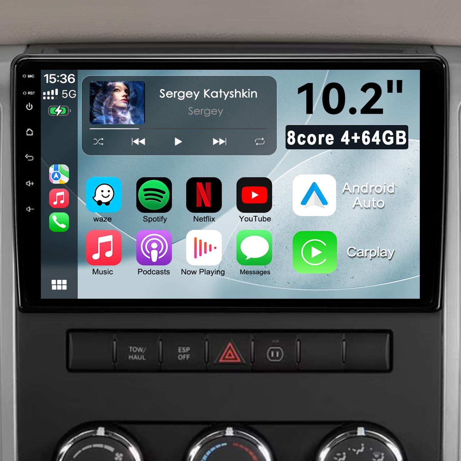 10.2″ Android 13 Car Radio Stereo for 2009-2012 Dodge Ram 1500/2500/3500