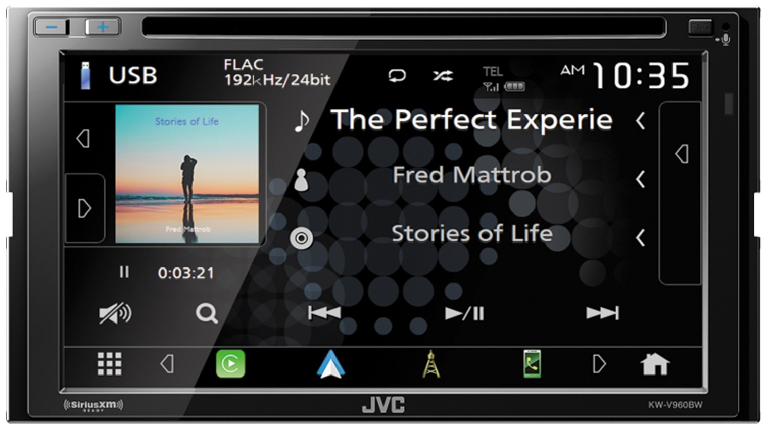 JVC KW-V960BW 2-Din 6.8″ Bluetooth Wireless Car Play Android Auto CD Receiver