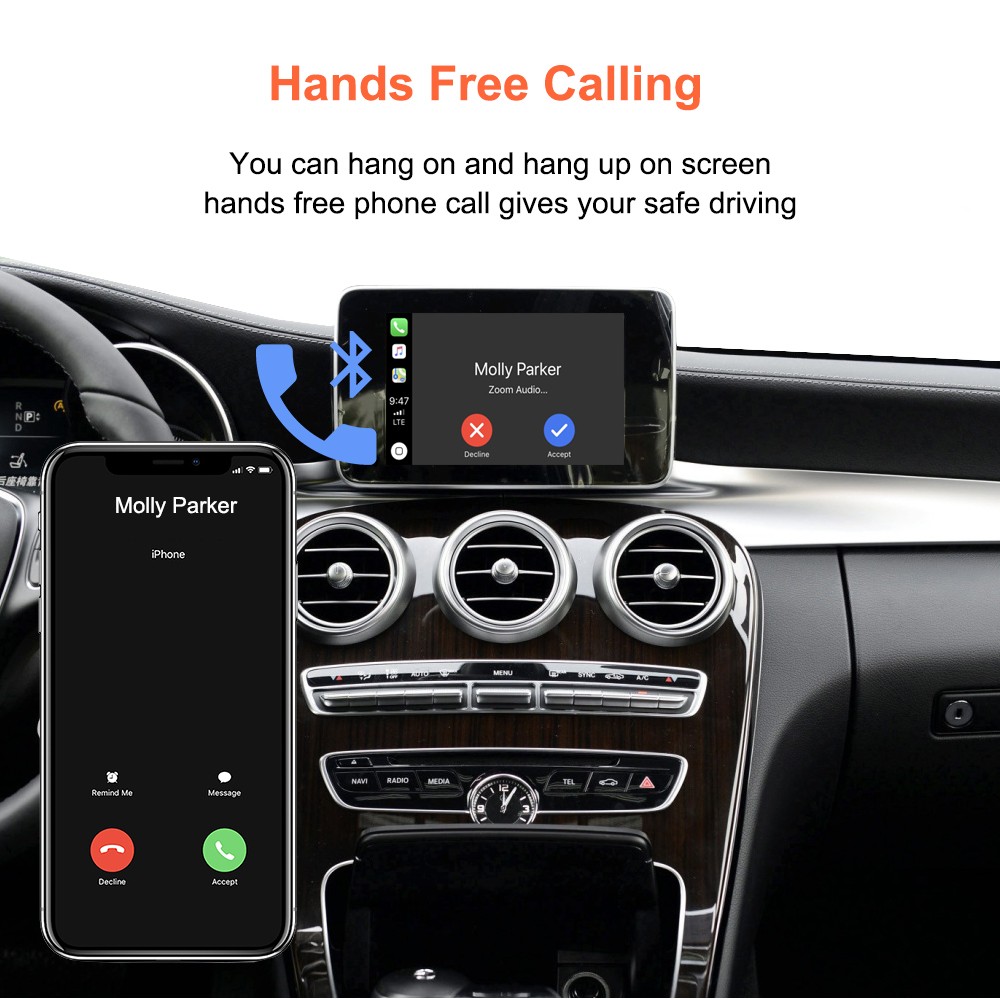 Wireless Carplay Android Auto Interface For Mercedes Benz C Class W205 NTG 5.0