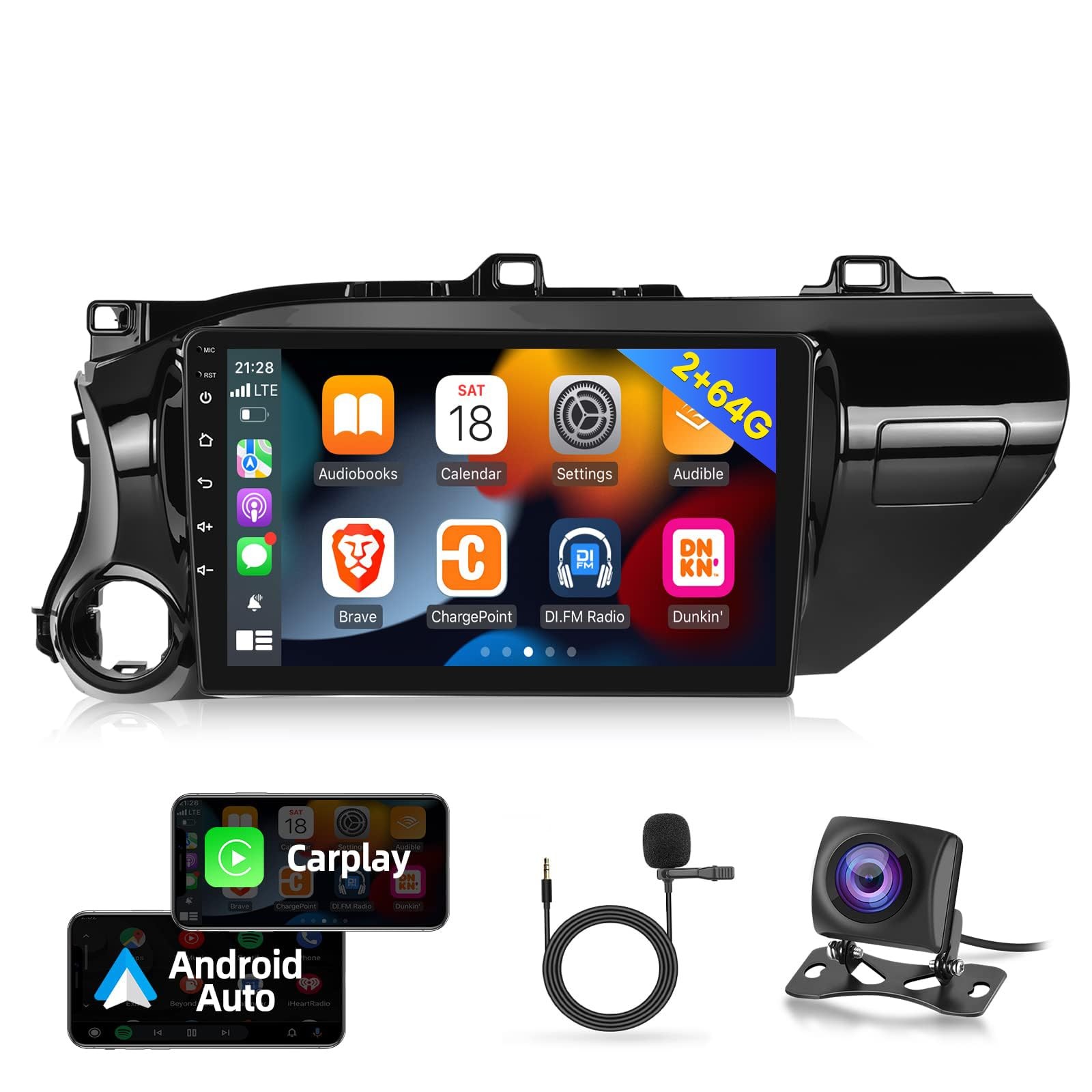 [2GB+64GB] Car Radio for Toyota Hilux 2015-2020, 10.1 inch Touch Screen Car…