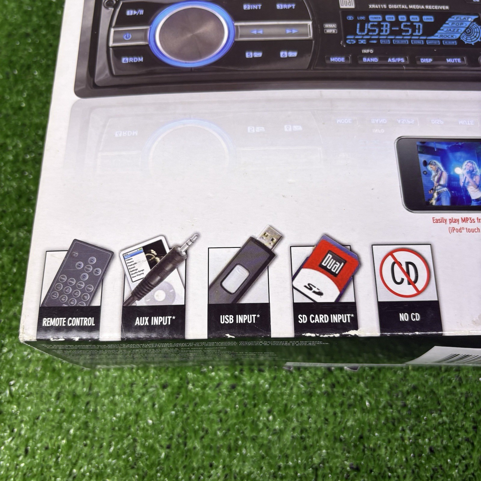 Car Radio Head Unit MP3+WMA DUAL XR4115 200 WATTS Remote, AUX, USB, SD – No CD