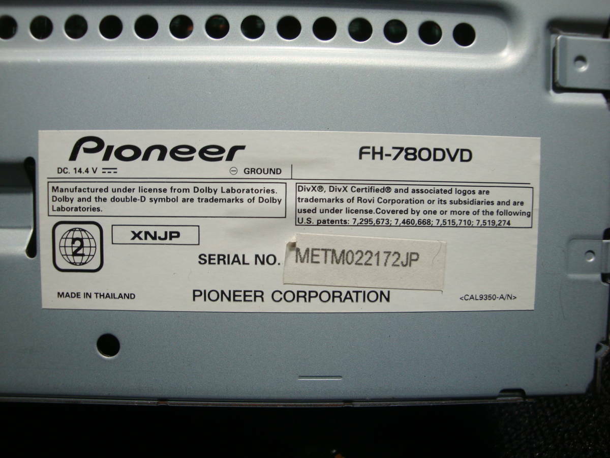 Pioneer Carrozzeria FH-780DVD Double Din Car Deck CD DVD