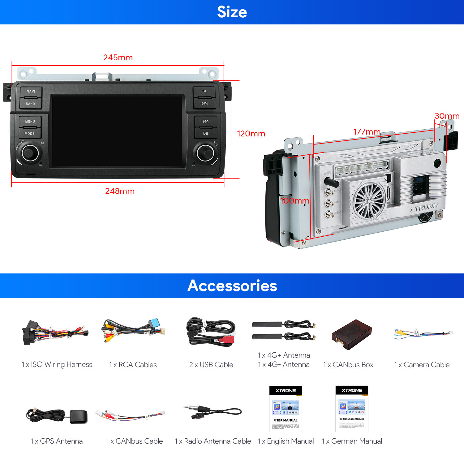 128G For BMW E46 M3 7″ Android 12 GPS Navigator Car Radio DVD Player Navi Stereo