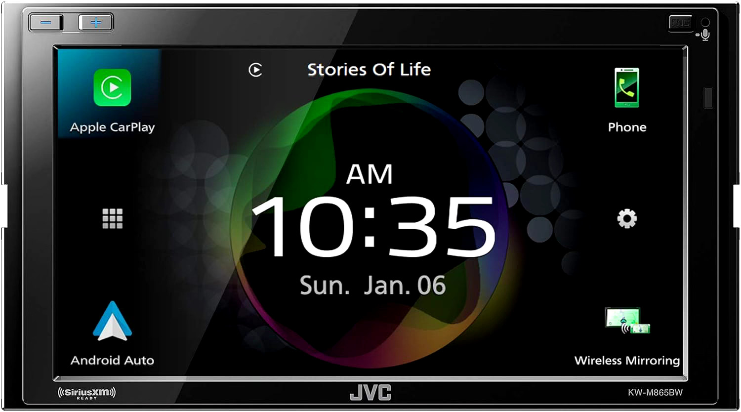 JVC KW-M865BW Built in Wi-Fi for Wireless CarPlay Android Auto, 6.8″ LCD Touchsc