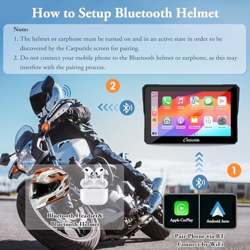 W702 for Motorcycle, 7 inch Waterproof Touchscreen, Portable Carpuirde w702