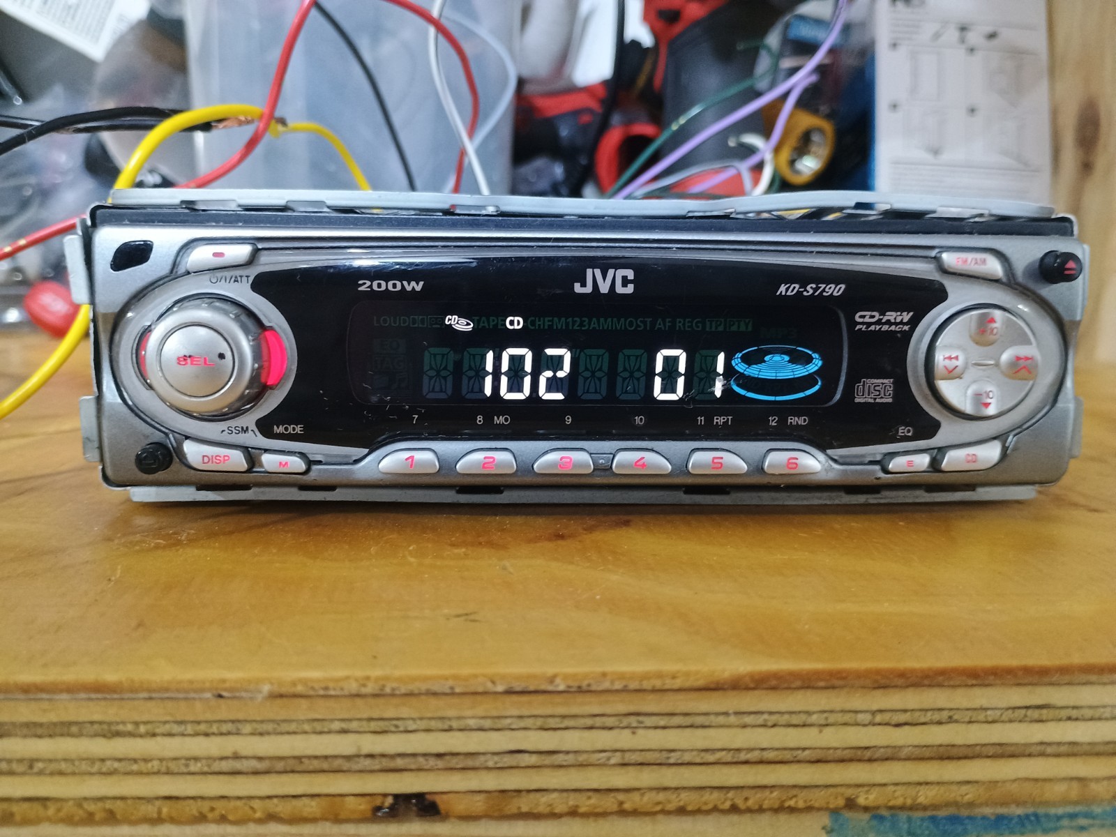 JVC KD-S790 Single DIN MP3 CD Receiver Car Stereo w/ Harness Tested