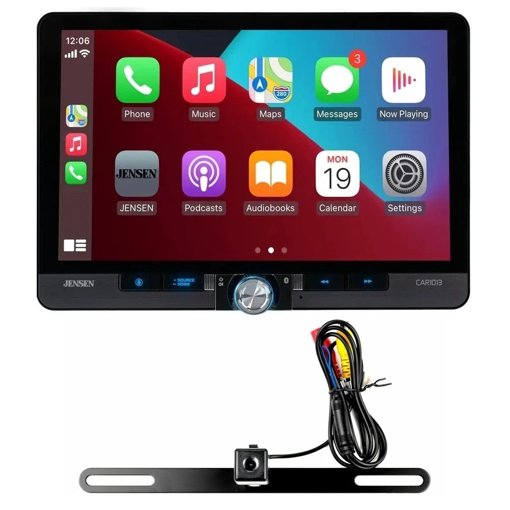 NEW Jensen CAR1013M 1-DIN Digital Media Car Stereo w/ 10.1″ Touchscreen + Camera