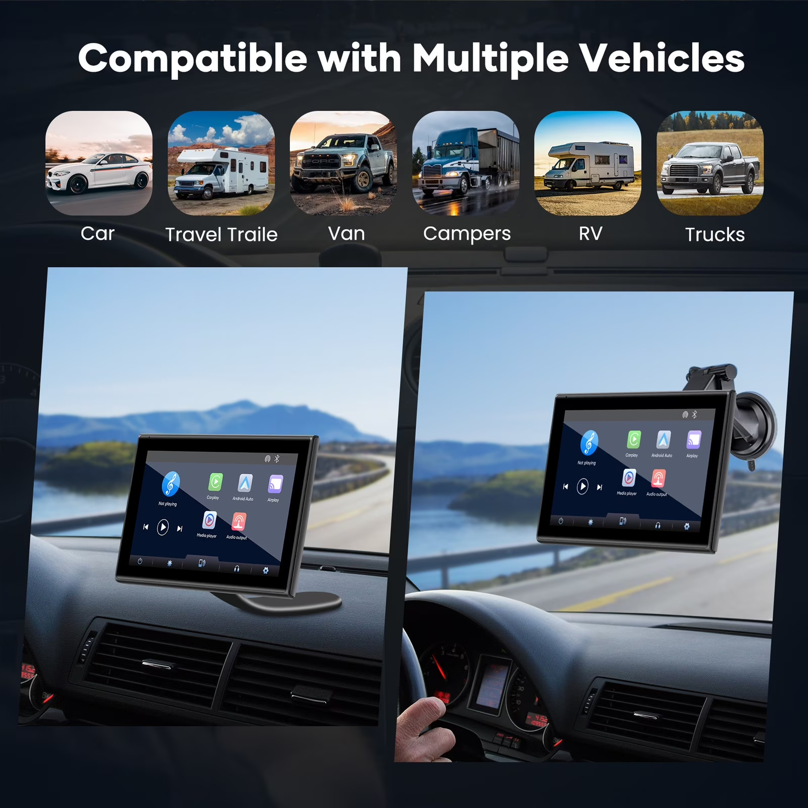 Drivvplay M1003-7 portable Wireless Carplay and Android Auto Display | 7″