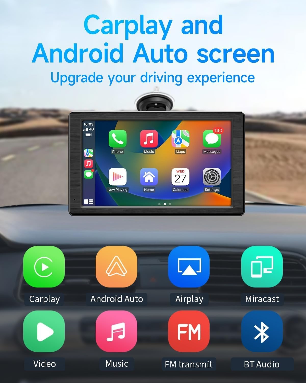 Portable Apple Carplay Screen for Car, 7″ HD Car Stereo Touchscreen 🔥New🔥