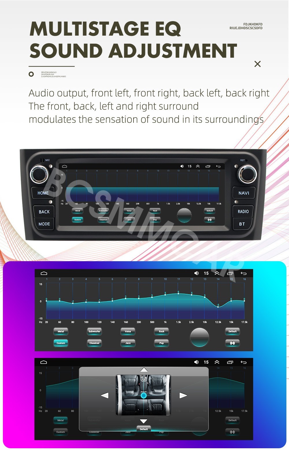 1 Din Car MP5 Player GPS Navi Head Unit Android 15 Fit For Fiat Punto 2007-2013