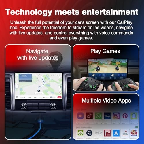 Car Video Box Android 13.0 for Wireless CarPlay Adapter/Android Auto, 4G+64G