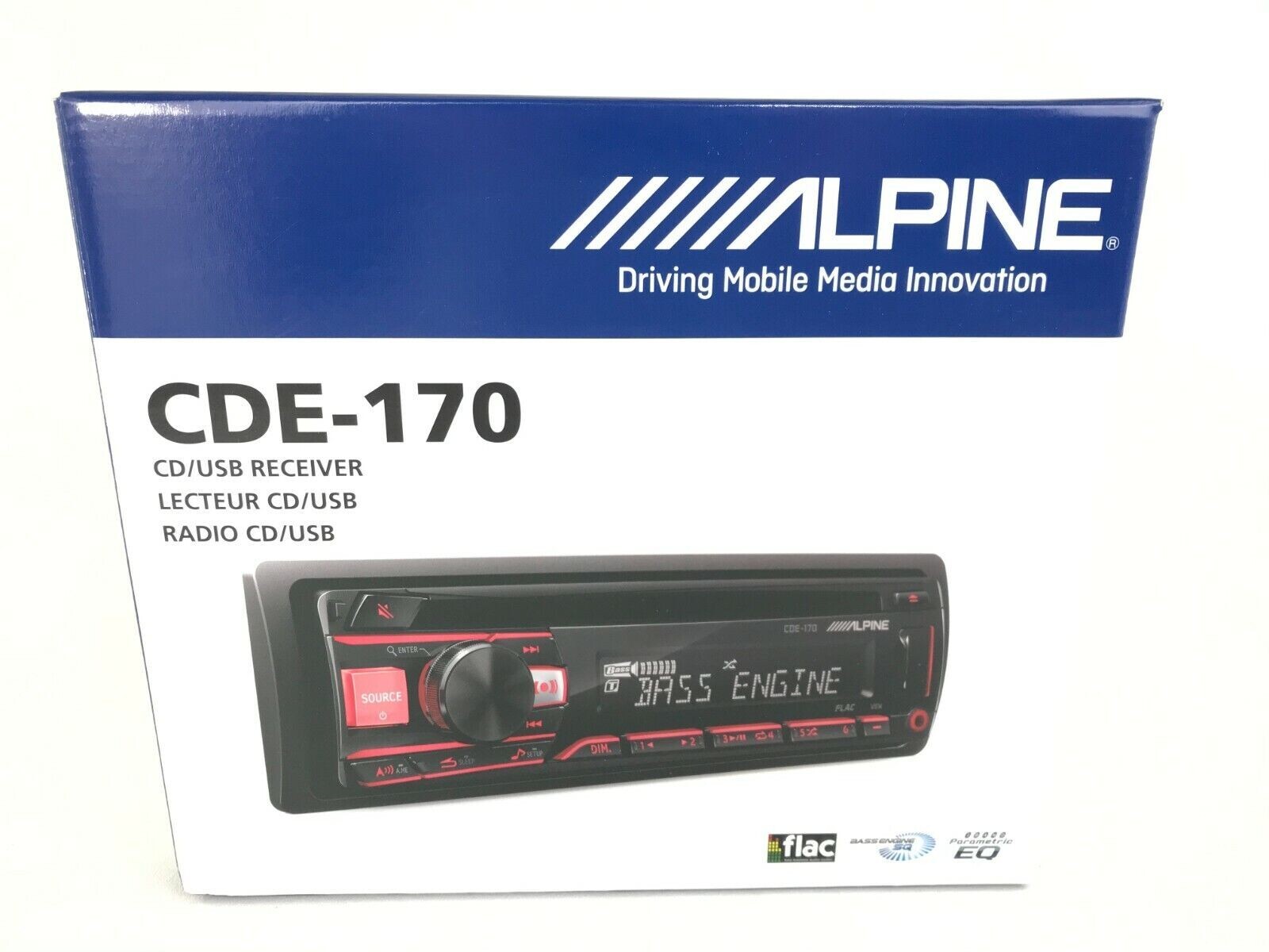 Alpine CDE-170 CD Player Android iPhone USB AM FM Radio MP3 WMA 18w RMS Aux 4-Ch