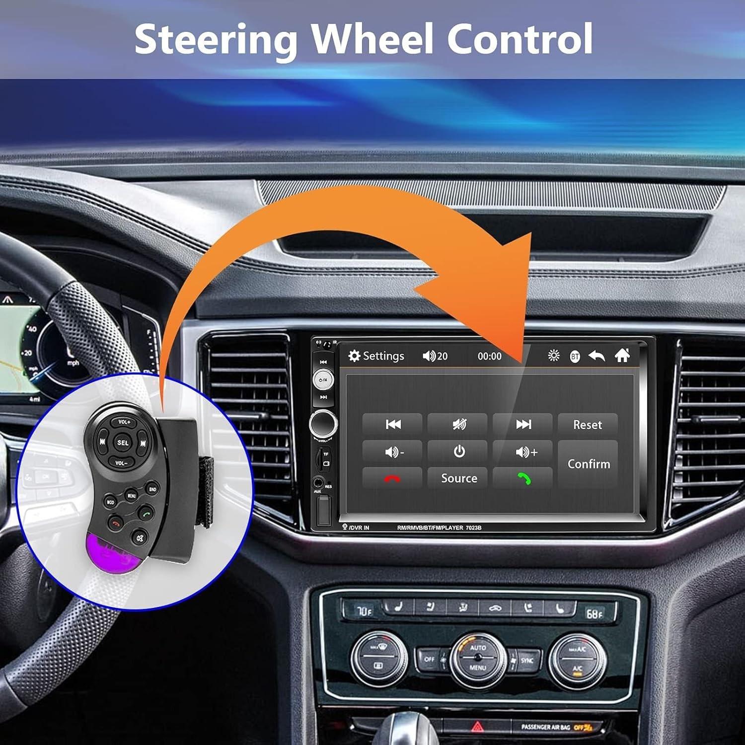 Multimedia Car Stereo Radio USB SD FM Audio Receiver 7 Inch