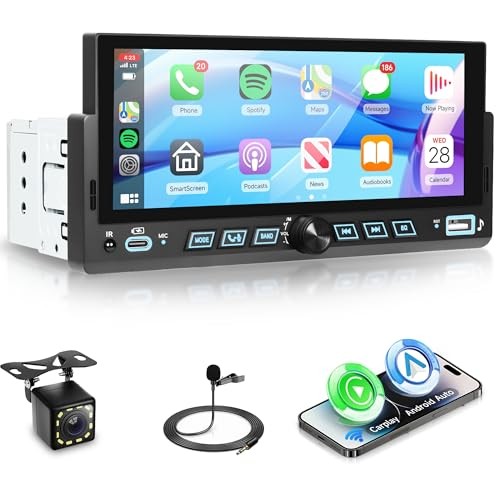 Single Din Car Stereo, 6.86″ Touch Screen Car Radio with 6.86 Inch with Knob