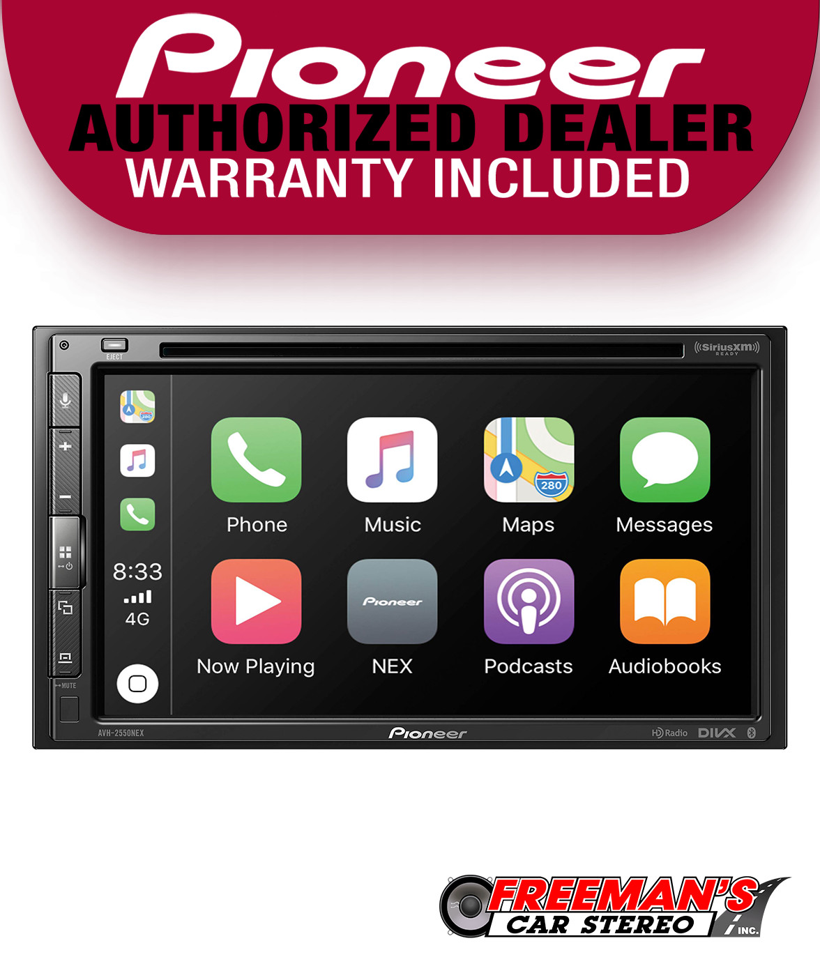 Pioneer AVH-2550NEX Multimedia DVD Receiver with 6.8″ WVGA Display