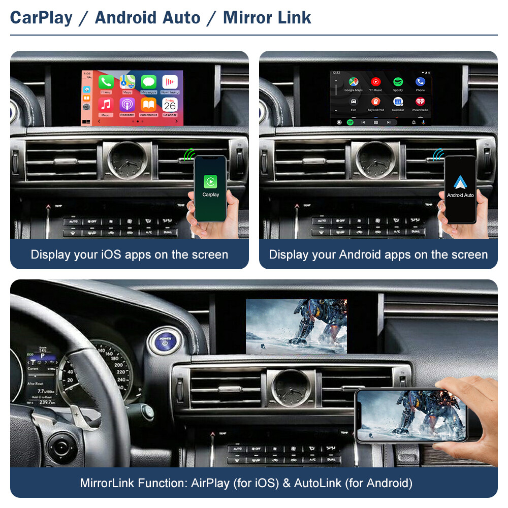 For Lexus IS 2014-2019 Wireless Carplay Android Auto Module Mirror Link AirPlay