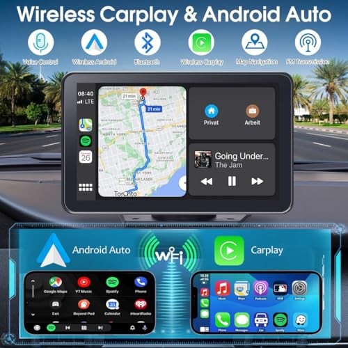2026 Enhanced Carplay Screen for Car – 7″ HD Portable Carplay & Android Auto