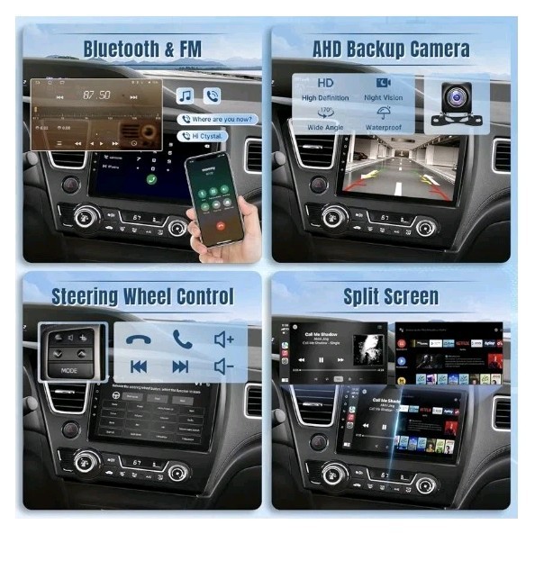 9″ CarPlay Android Auto 2+32G Car Radio Stereo for Honda Civic 2013-2017