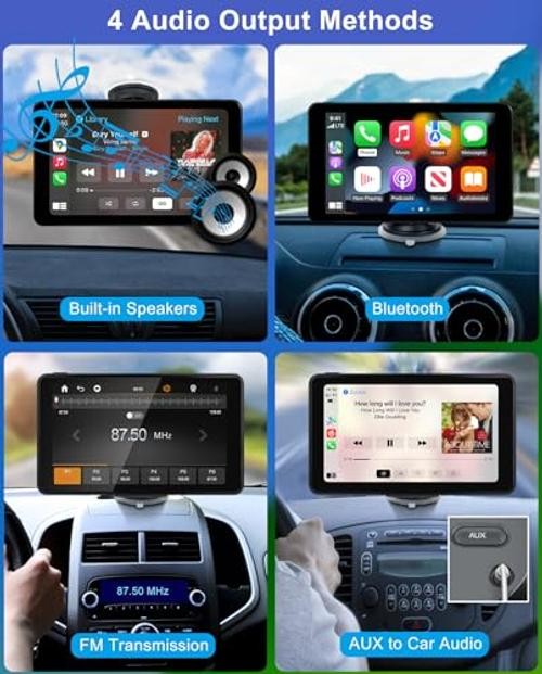 Wireless CarPlay Android Auto Car Screen HD Bluetooth AirPlay Touch 7 Inch