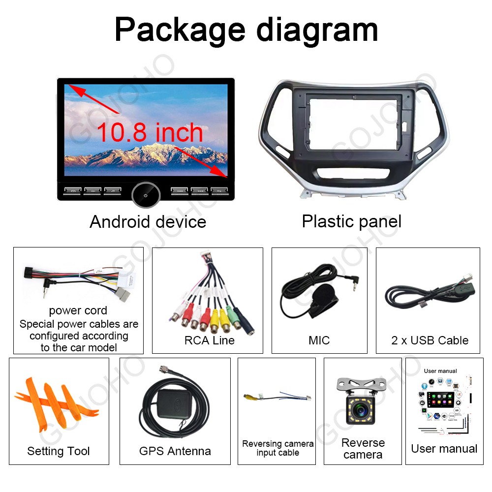 Android 15 For Jeep Cherokee KL 2015-2018 4+64GB Car Stereo Radio Carplay GPS