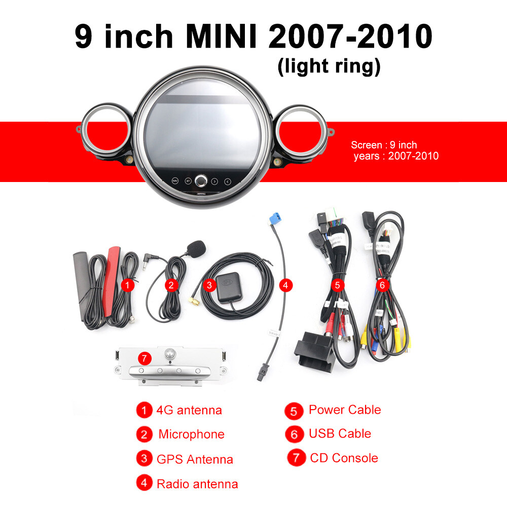 Car Radio For BMW Mini Cooper R60 2007-2010 Video Player Navigation Auto Carplay