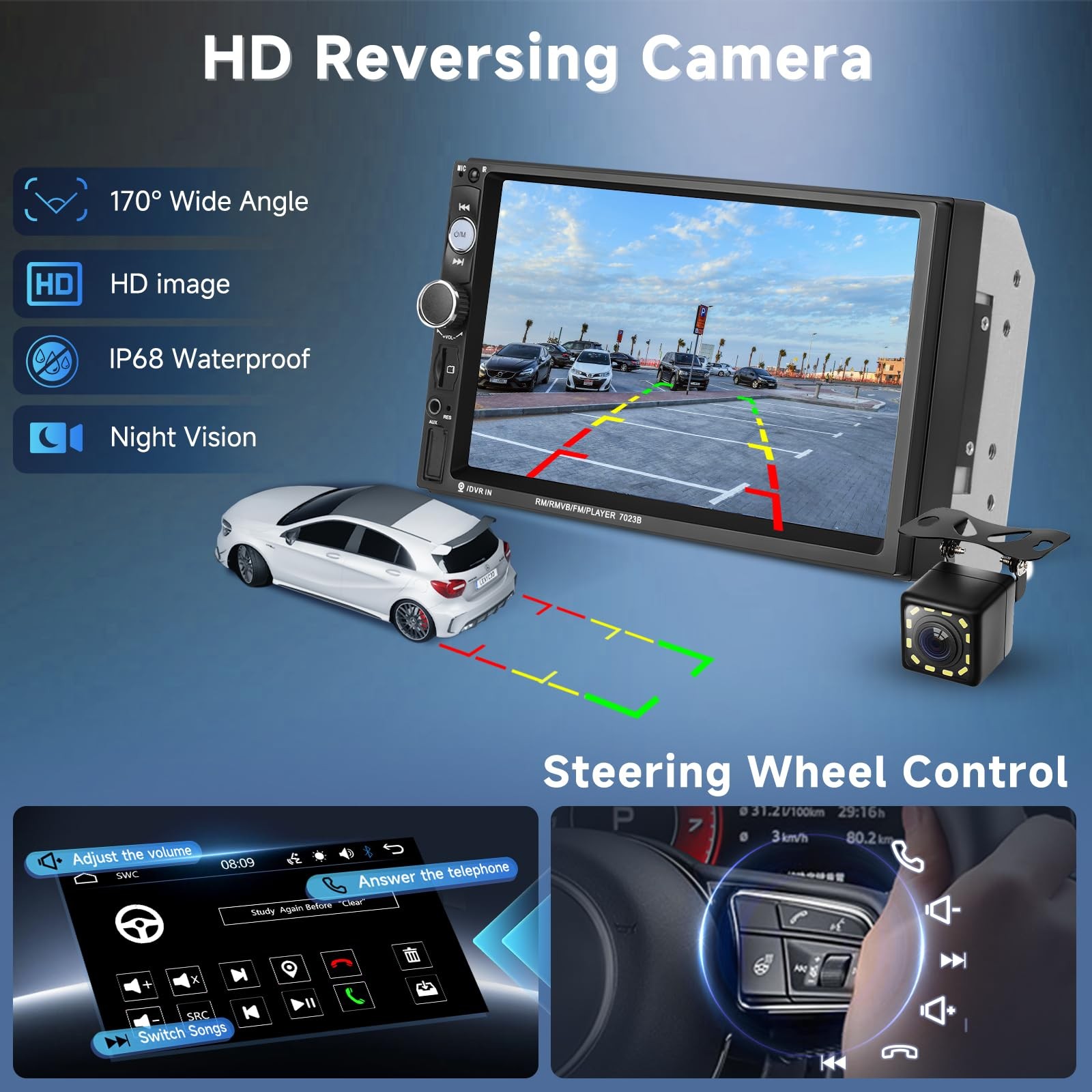 Estereo De Pantalla Tactil Với Camara De Reversa Y Reproductor De Radio