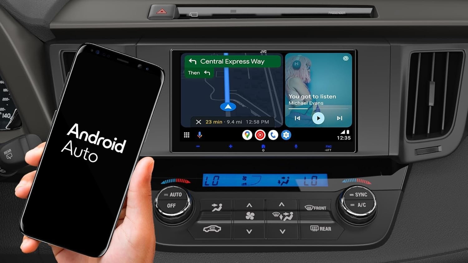 JVC KW-M795BW 7 Inch HD Touchscreen Car Stereo, Wireless Apple CarPlay Android A