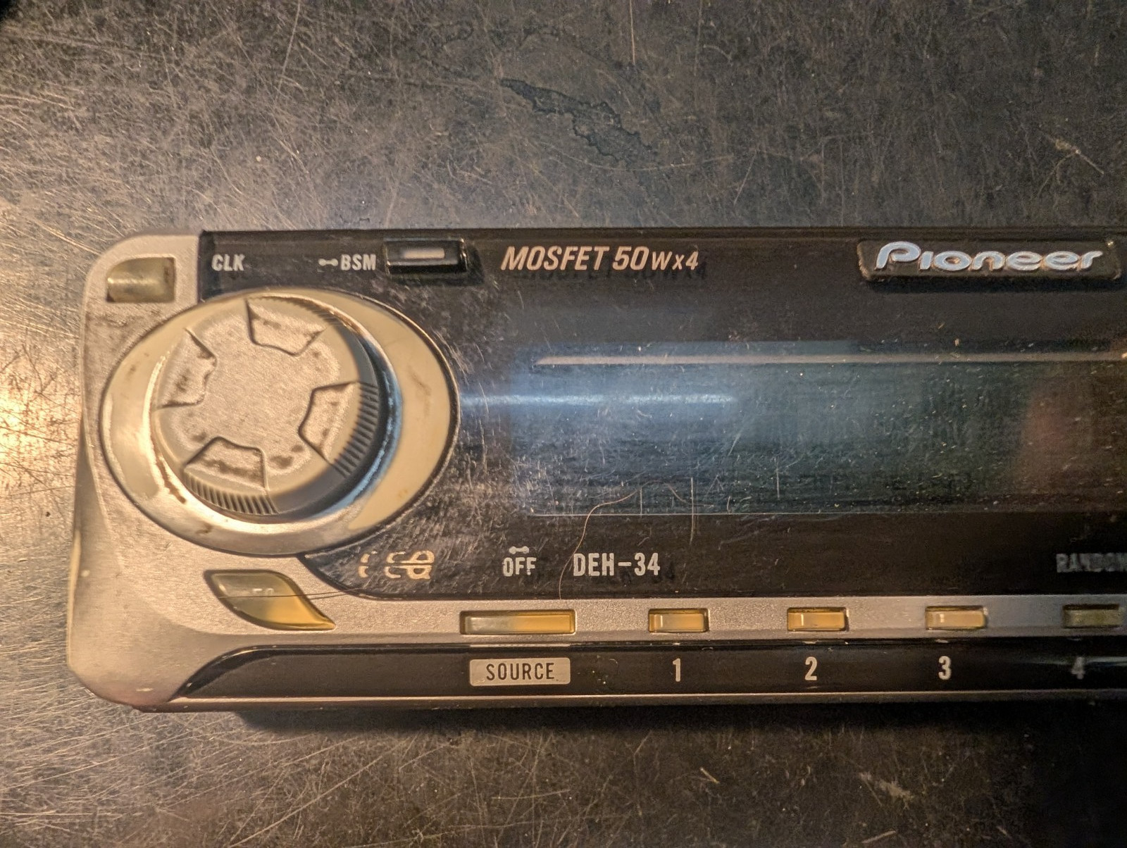 Pioneer DEH-34 MOSFET 50Wx4 Car CD Player FACEPLATE ONLY