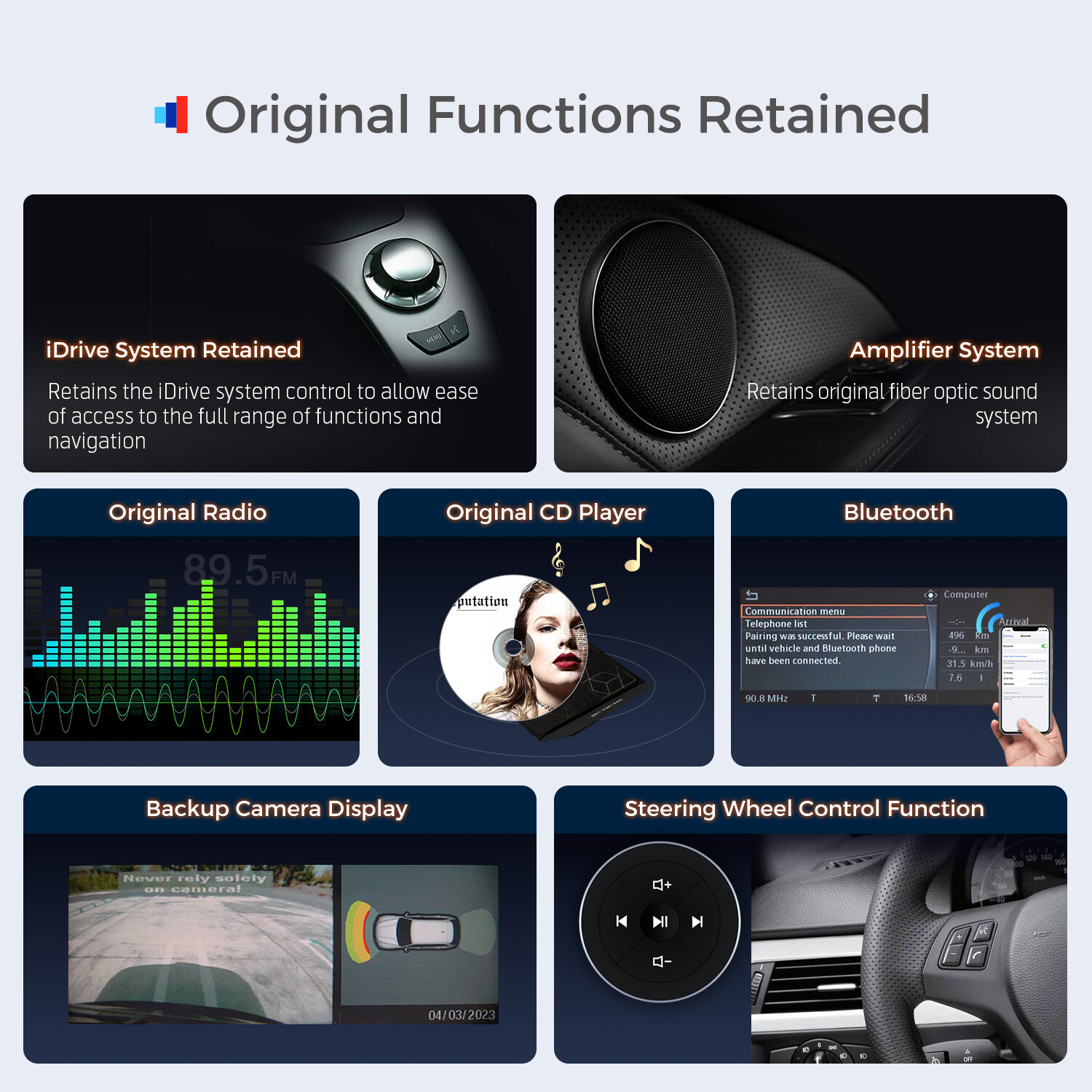 12.3″ Android 14 CarPlay 8-Core 64G Car GPS Stereo Radio For BMW E90 E91 E92 E93